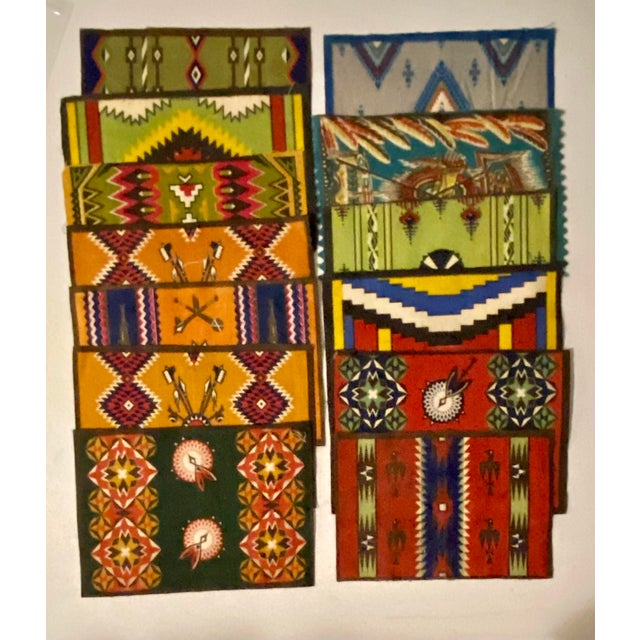 American 24 Antique Tabacco Felts (Flannel) American Indian Chiefs, Rugs, Blankets, Animals Tabacciana C 1910- 1915 Americana. Cigar History. Ready to Frame For Sale - Image 3 of 7