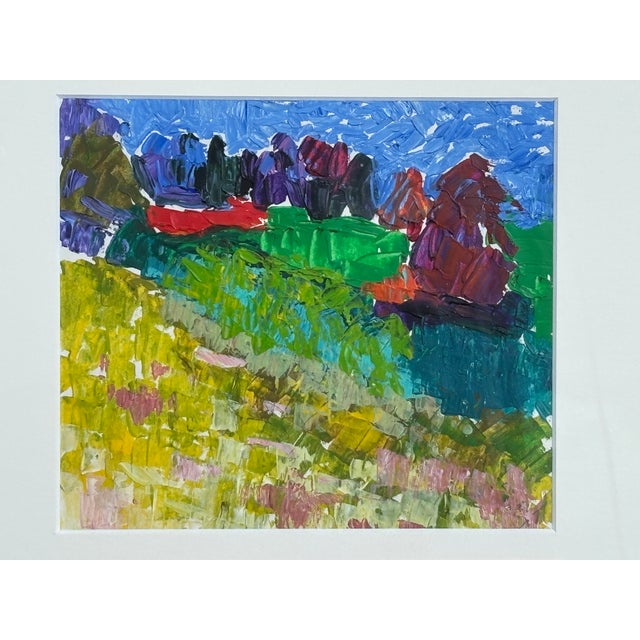 Mid-Century Modern Exceptional Mid-Century Original Oil on Paper - Sally Turner For Sale - Image 3 of 8