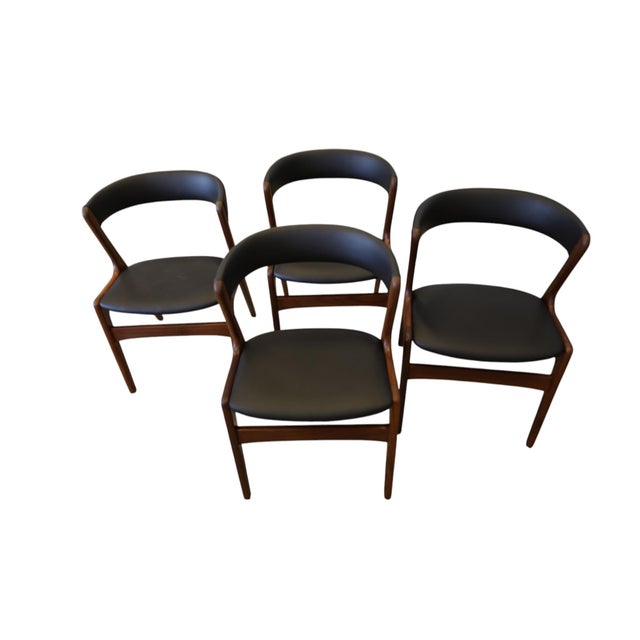 1970s Danish Fire Chair in Teak and Black Leather by Kai Kristiansen, 1960s For Sale - Image 5 of 17