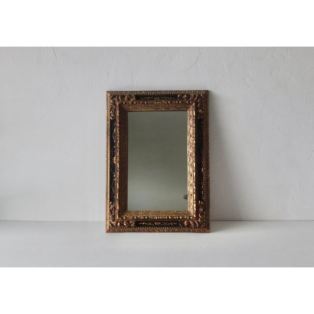 Mid-Century Modern Baroque Style Ornate Gold Black Rectangular Wall Mirror by Turner Mid-Century Usa For Sale - Image 3 of 13