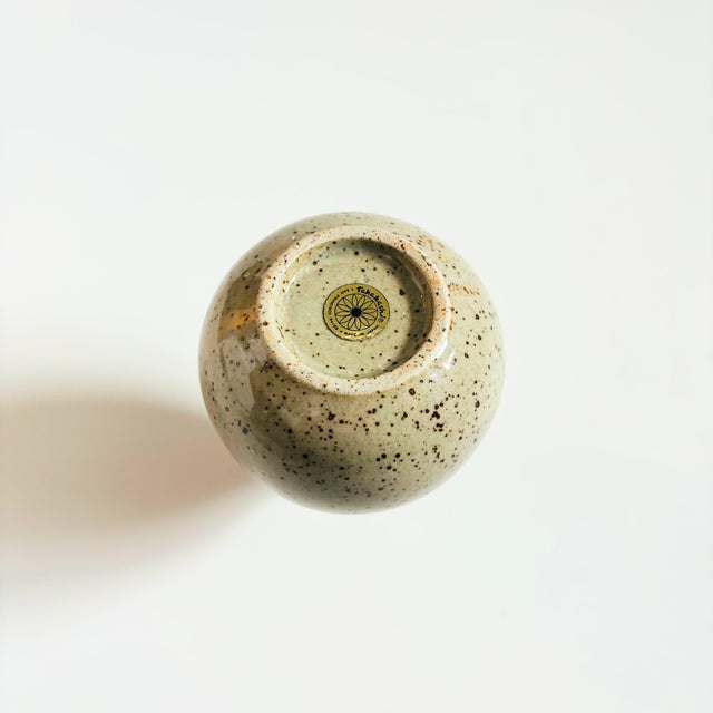 Gray Speckled Floral Pottery Bud Vase by Takahashi For Sale - Image 8 of 9