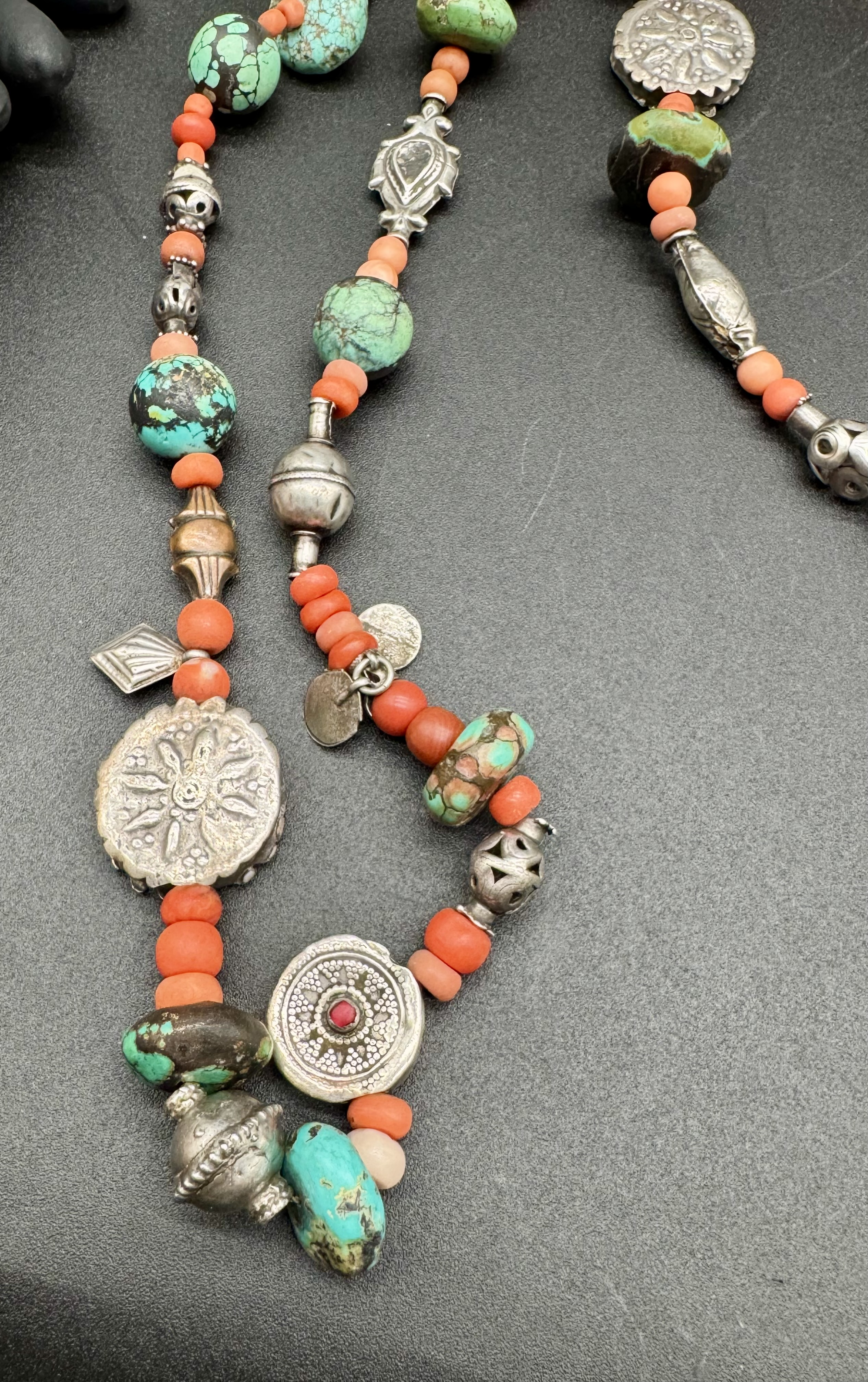 Antique Tajik/Uzbek Necklace and Ring Set. Central Asian Jewelry