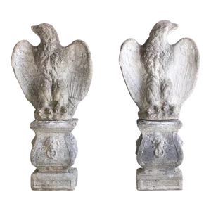 Late 19th Century Stone Eagle Statues - Set of 2
