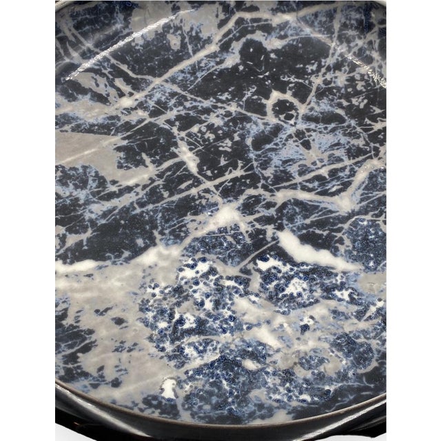 1970s Black Marbled Ceramic Centerpiece by Alvino Bagni, 1970 For Sale - Image 5 of 15