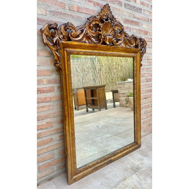 Early 20th Century French Wood Wall Mirror, 1920s For Sale - Image 17 of 18