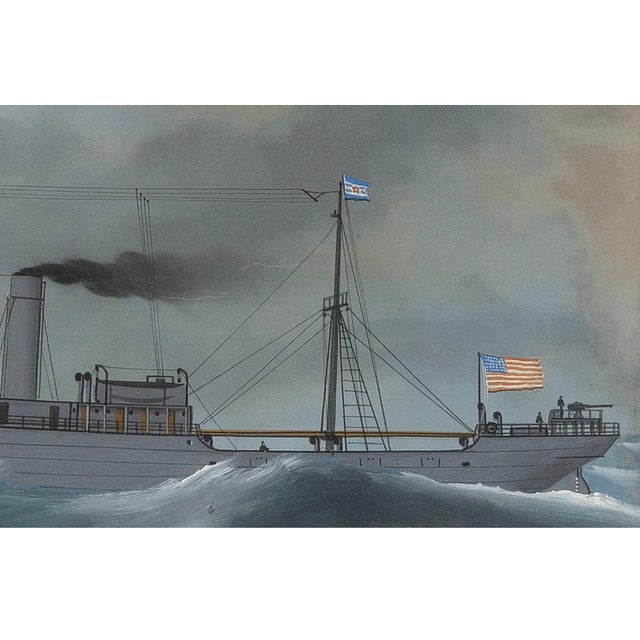 Early 20th Century Italian School Early 20th Century "Ss Dochra". 27" X 35' Titled Lower Center. Gouache, Framed For Sale - Image 5 of 6