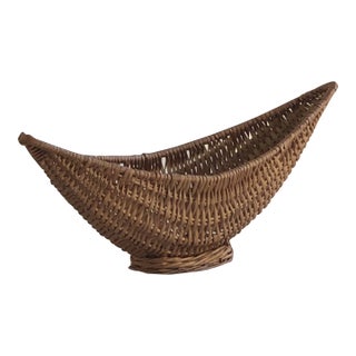Mid-Century Half Moon Footed Basket For Sale