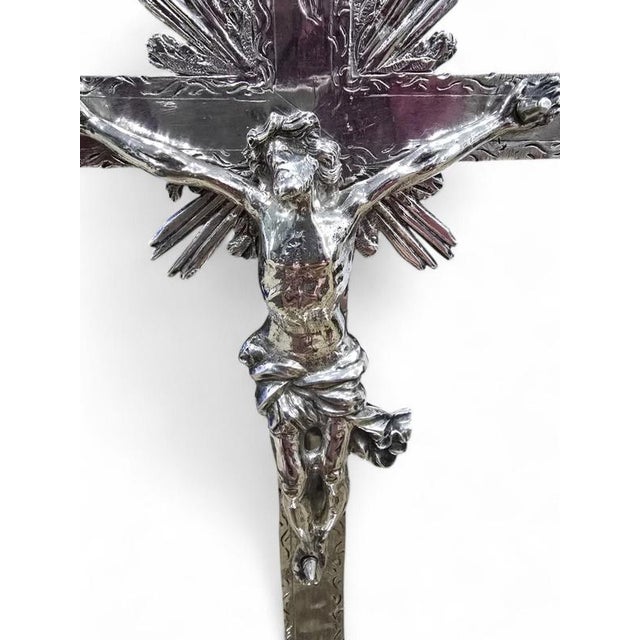16th Century Spanish Silver Altar Cross, 1550s For Sale - Image 6 of 18
