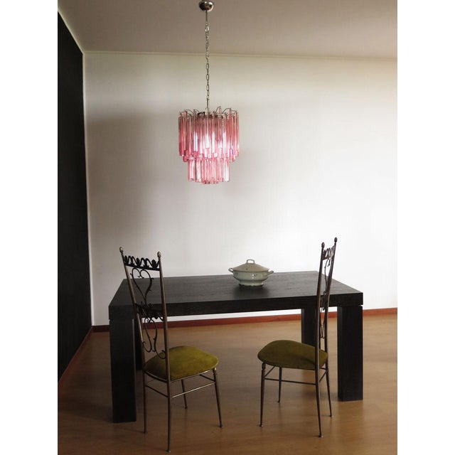 Murano Chandelier 107 Pink Triedri , 1990 For Sale - Image 16 of 18