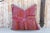 Red Roseate Sindh Sami Square Pillow For Sale - Image 8 of 8