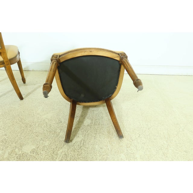 Pair Regency Style Tan Leather Side Chairs For Sale - Image 10 of 11