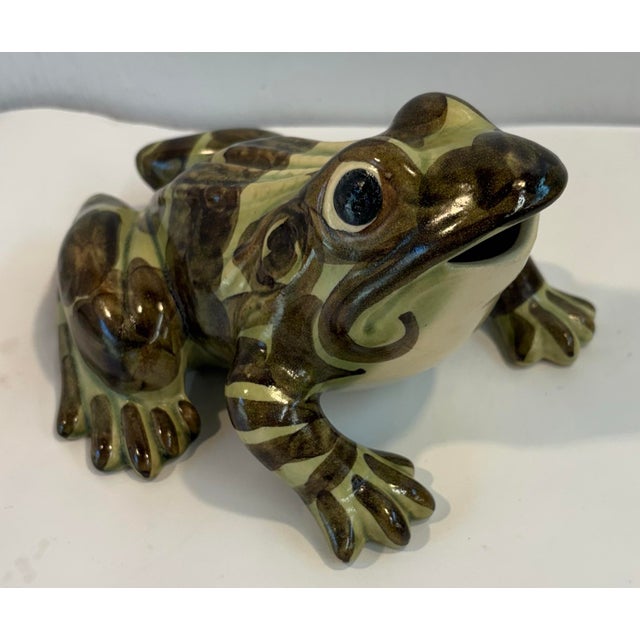 Vintage Ceramic Usa Marked Garden Frog For Sale - Image 4 of 9