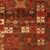 1950s 1950s Vintage Mid-Century Kilim Brown Red Vase Floral Pattern For Sale - Image 5 of 6