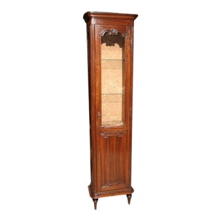 19th Century French Provincial Walnut Vitrine For Sale