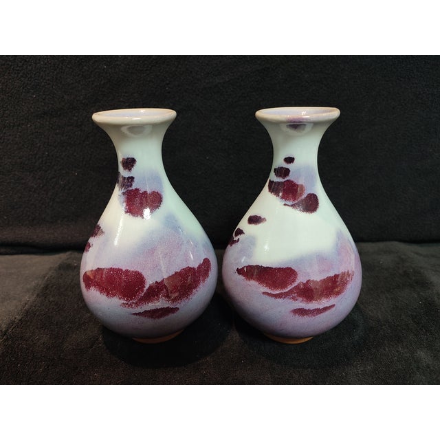 1920s A Pari of Chinese Ceramic Vase,Jun Ware Transmutation Glaze Porcelain Yuhuchun Vase For Sale In Seattle - Image 6 of 11