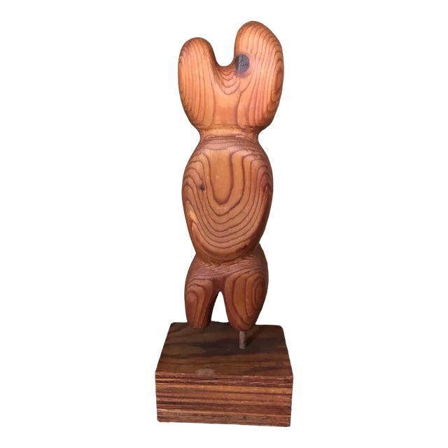 Modernist Abstract Pine Sculpture, Denmark, 1960s For Sale