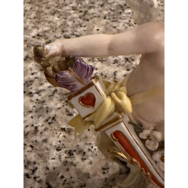 Meissen Antique 5” Porcelain “Cupid With a Bow” Q162 Gustav Stellmacher 1897 For Sale - Image 10 of 12