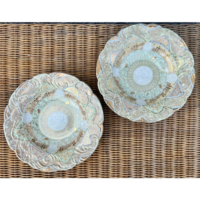 Japanese Gilt Moriage Eggshell Porcelain Bowls- a Pair For Sale - Image 13 of 13