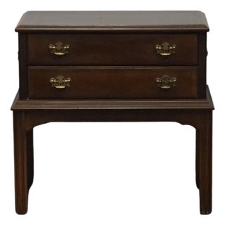 Altavista Lane Solid Mahogany Traditional Chippendale Style 21" Petite Chairside Chest / Accent End Table For Sale