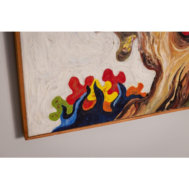 Blue Figure Under the Sun, 1960s, Oil on Canvas For Sale - Image 8 of 11