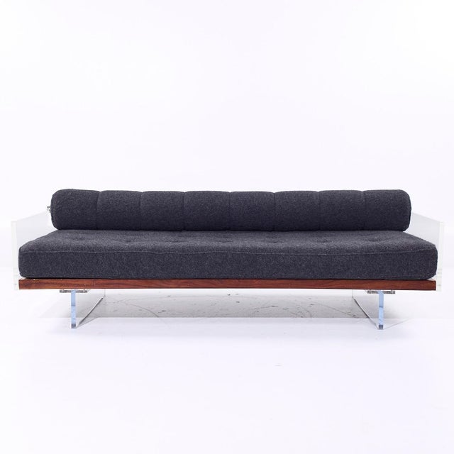 Vladimir Kagan for Holly Hunt Mid Century Lucite Roll Back Daybed Sofa This daybed measures: 83.25 wide x 41 deep x 26...