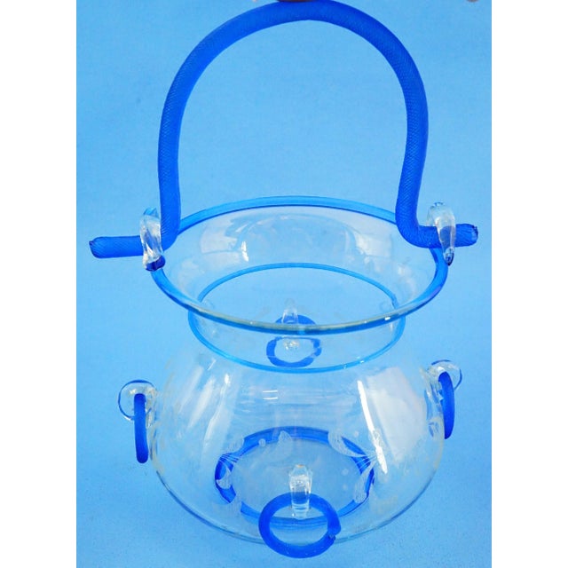 20th Century Art Deco Murano Glass Bucket Vase attributed to the Salviati & C. Glassworks, Venice, Italy, 1930s For Sale - Image 12 of 18