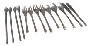 Late 20th Century Retronue Stainless Steel Flatware - Set of 13