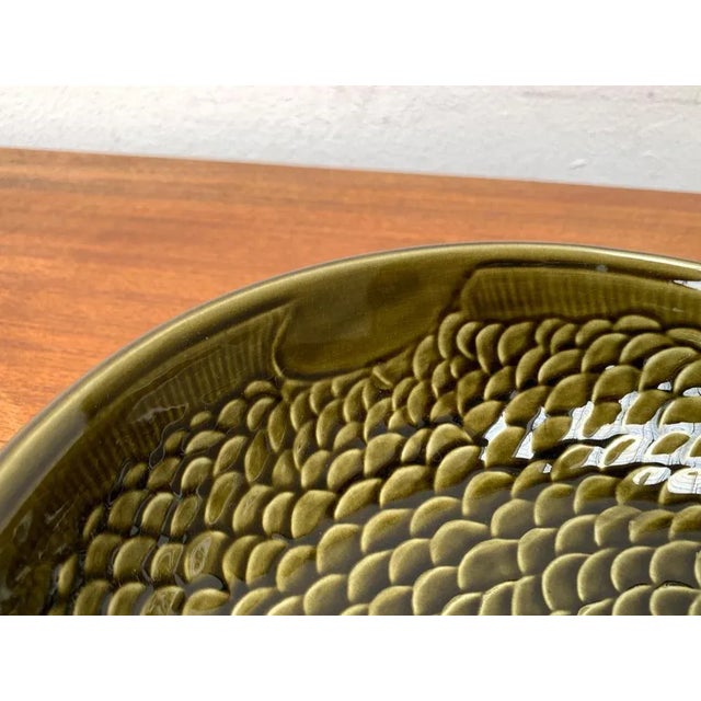 Green Vintage Ceramic Bowl with Fish Design from Secla, 1970s For Sale - Image 8 of 13