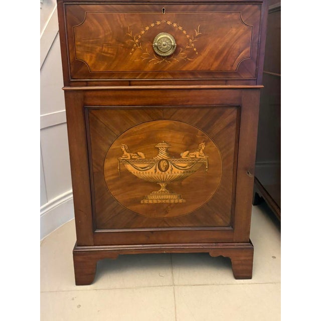 Antique Regency Mahogany Inlaid Astragal Glazed Library Bookcases, 1820, Set of 2 For Sale - Image 9 of 17