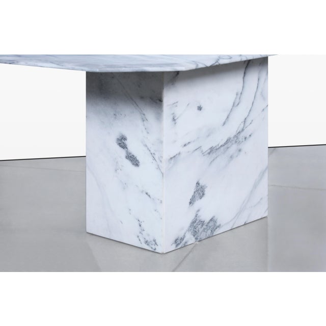 Vintage Italian Bianco Carrara Marble Dining Table, 1970s For Sale - Image 9 of 14