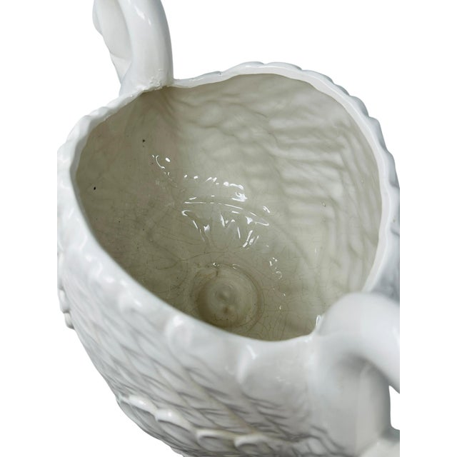 Large Vintage 1970s Italian Blanc De Chine Swan Handled Urn – 16" For Sale - Image 9 of 16