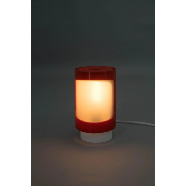 Space Age Red and White Plastic Table Lamp, 1960s For Sale - Image 3 of 11
