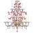 Venetian Romantic Transparent and Pink Floreal “Cà Rezzonico” Chandelier in Murano Glass. For Sale