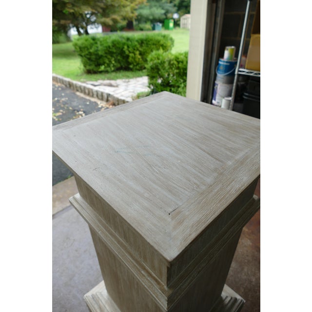Wood 1990s Distressed Wood Pedestal/Display For Sale - Image 7 of 8