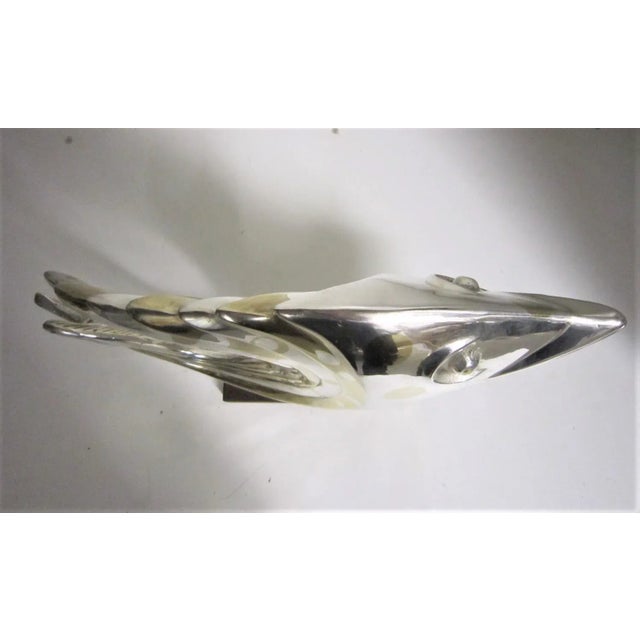 Mid 20th Century Mid 20th Century French Art Deco Silver and Parcel Gilt Bronze Fish Sculpture For Sale - Image 5 of 13