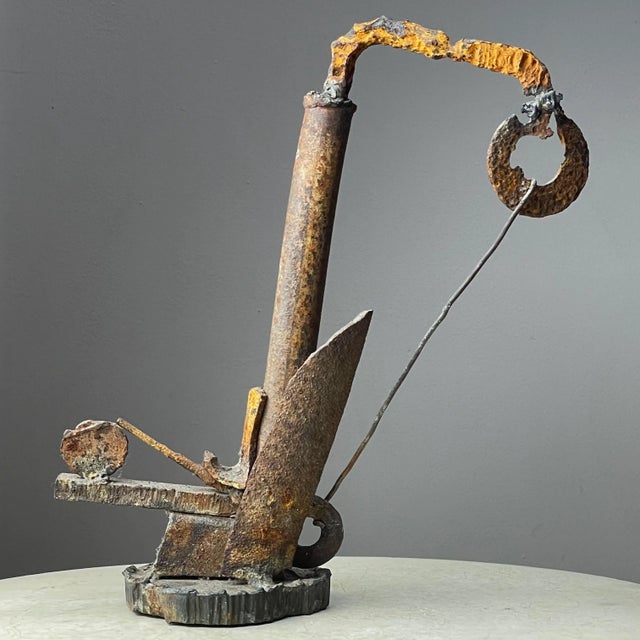 1960s Brutalist Outsider Art Abstract Iron Sculpture | Chairish