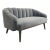Made Goods Modern Gray Channeled Mohair Rooney Settee For Sale