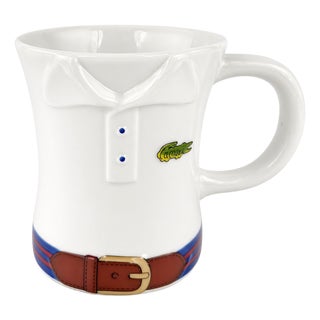 Vintage Lacoste Polo Shirt Ceramic Mug W/ Belt Detail Preppy For Sale