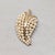 Trifari Vintage Signed Crown Trifari Goldtone Faux-Pearl & Clear Rhinestone Brooch For Sale - Image 4 of 6