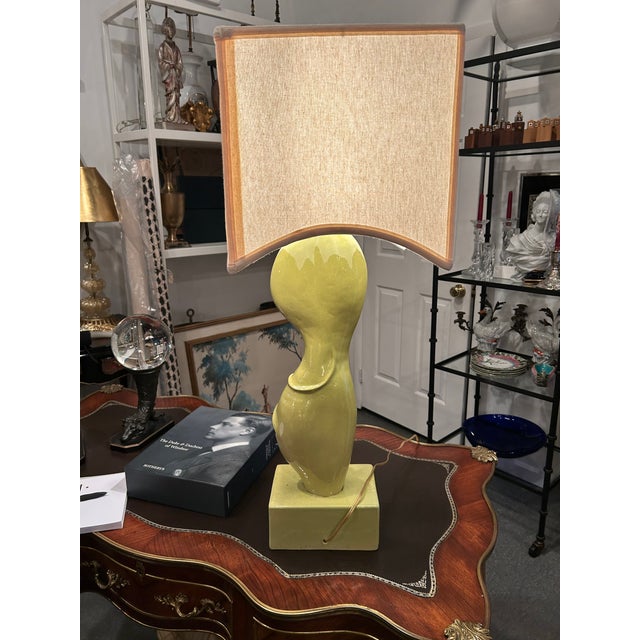 Sculptural ceramic sensually shaped designer table lamp signed by Marianna von Allesch. She was known for her imaginative...