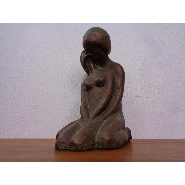 Brown Handcrafted Stoneware Loving Couple Figure from Achatit Werkstätten, Germany, 1960s For Sale - Image 8 of 18