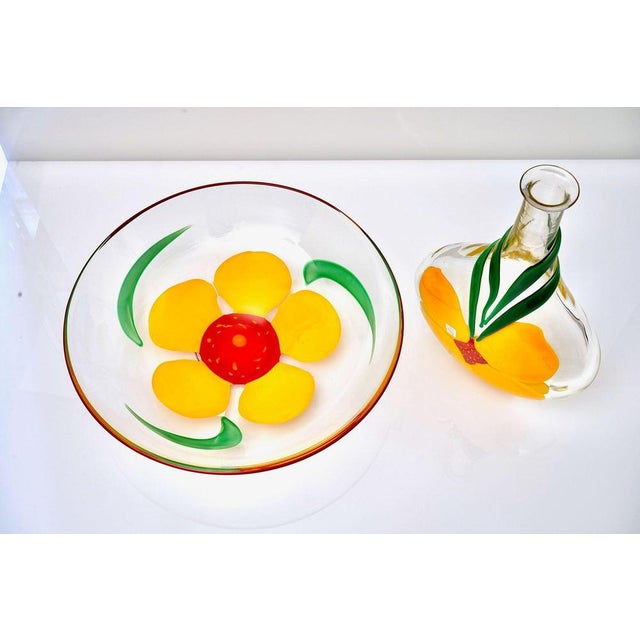 Murano Vase and Bowl with Nasturtium Design by Berit Johansson for Pauly & C., 1998, Set of 2 For Sale - Image 16 of 18