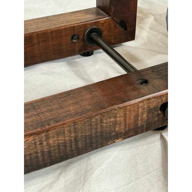 Modern Glass Top Dining Table With Rustic Solid Wood Base – Rh Style For Sale - Image 14 of 14