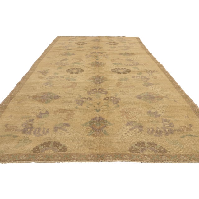 Contemporary Vintage Turkish Oushak Rug, 05'01 X 10'07 For Sale - Image 3 of 10
