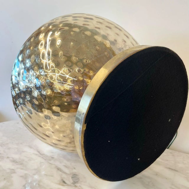 Silver Single Large Mid-Century Modern Table Lamp, Mercury Glass, Brass, Jar, Urn Shape For Sale - Image 8 of 12