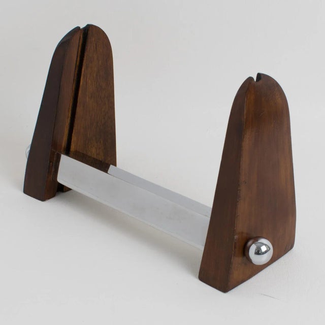 Art Deco Art Deco Machine Age Chrome and Wood Picture Frame For Sale - Image 3 of 8