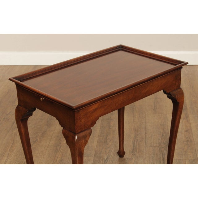 1980s Kindel Queen Anne Style Mahogany Tea Table For Sale - Image 12 of 13