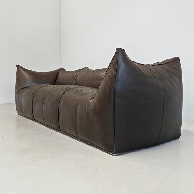 Le Bambole 3-Seater Sofa in Dark Brown Leather by Mario Bellini for B&B Italia, 1970s For Sale - Image 14 of 18