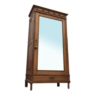 Cherry & Walnut Single-Door Wardrobe For Sale