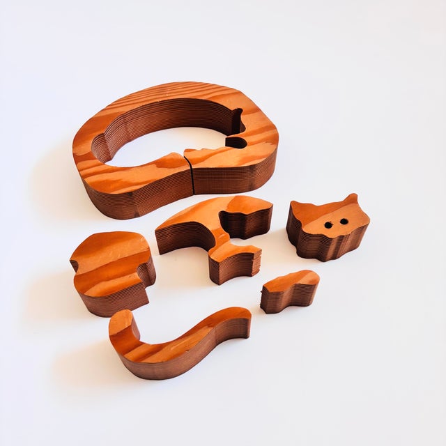 Vintage Wood Cat Toy Puzzle For Sale - Image 9 of 14